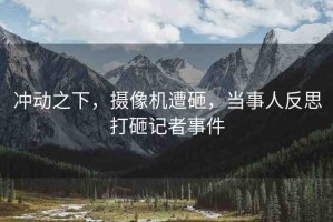 沖動之下，攝像機(jī)遭砸，當(dāng)事人反思打砸記者事件