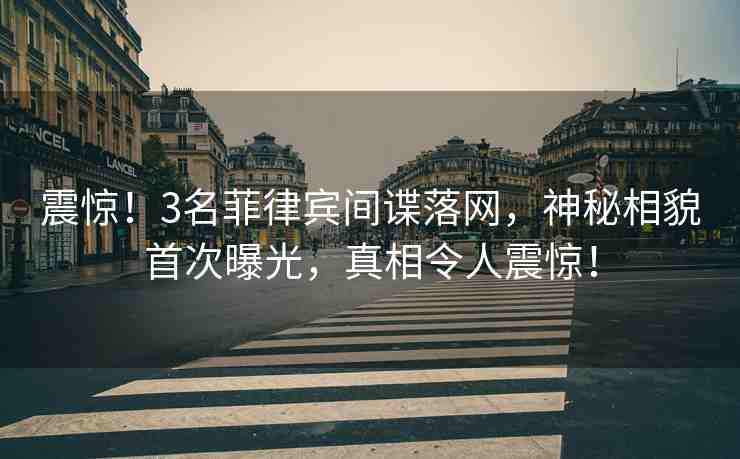 震驚！3名菲律賓間諜落網(wǎng)，神秘相貌首次曝光，真相令人震驚！