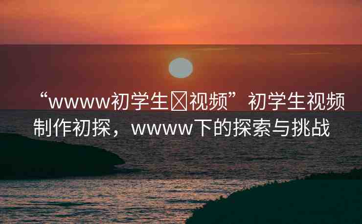 “wwww初學(xué)生?視頻”初學(xué)生視頻制作初探，wwww下的探索與挑戰(zhàn)