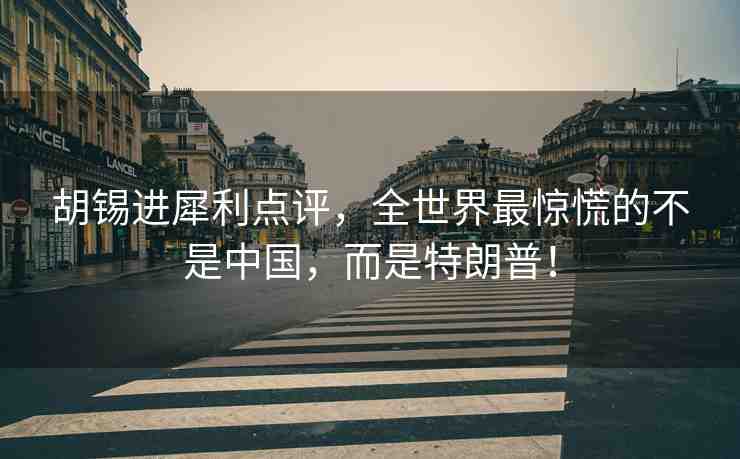 胡錫進犀利點評，全世界最驚慌的不是中國，而是特朗普！