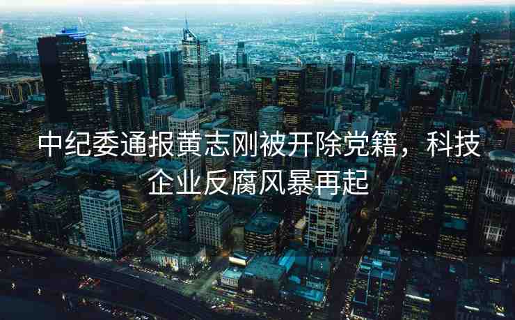 中紀(jì)委通報(bào)黃志剛被開(kāi)除黨籍，科技企業(yè)反腐風(fēng)暴再起