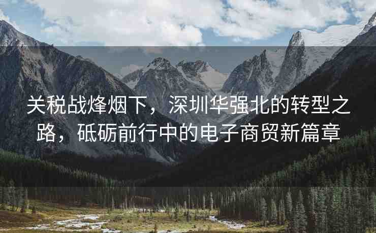 關(guān)稅戰(zhàn)烽煙下，深圳華強(qiáng)北的轉(zhuǎn)型之路，砥礪前行中的電子商貿(mào)新篇章