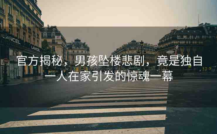 官方揭秘，男孩墜樓悲劇，竟是獨(dú)自一人在家引發(fā)的驚魂一幕