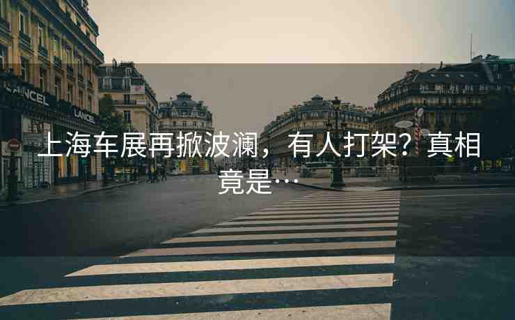 上海車展再掀波瀾，有人打架？真相竟是…
