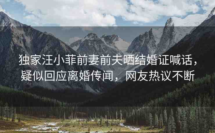獨家汪小菲前妻前夫曬結(jié)婚證喊話，疑似回應(yīng)離婚傳聞，網(wǎng)友熱議不斷