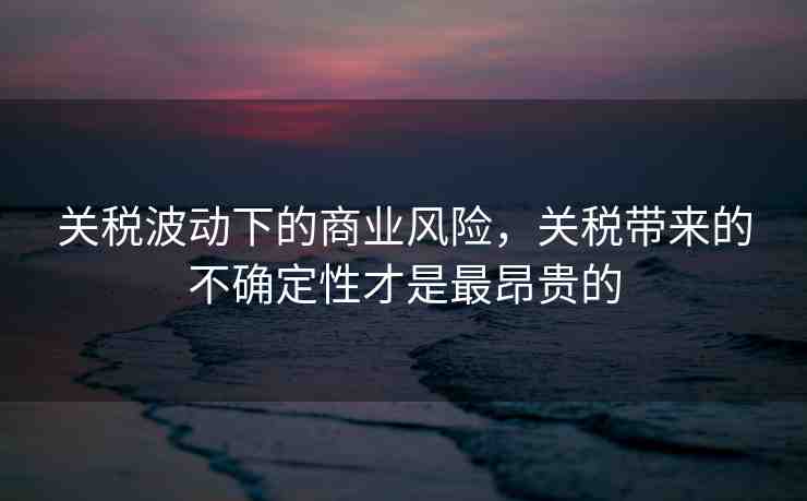 關(guān)稅波動(dòng)下的商業(yè)風(fēng)險(xiǎn)，關(guān)稅帶來的不確定性才是最昂貴的