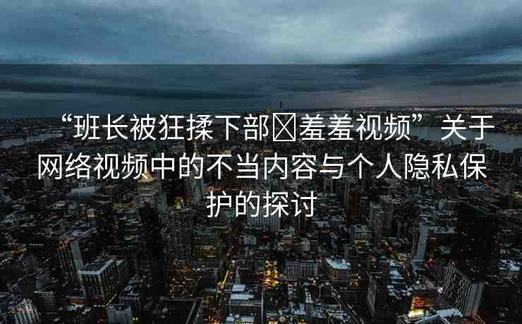 “班長(zhǎng)被狂揉下部?羞羞視頻”關(guān)于網(wǎng)絡(luò)視頻中的不當(dāng)內(nèi)容與個(gè)人隱私保護(hù)的探討