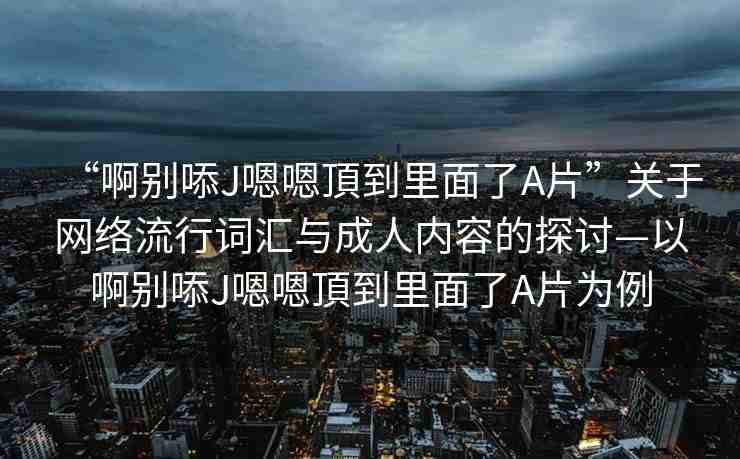 “啊別?J嗯嗯頂?shù)嚼锩媪薃片”關(guān)于網(wǎng)絡(luò)流行詞匯與成人內(nèi)容的探討—以啊別?J嗯嗯頂?shù)嚼锩媪薃片為例