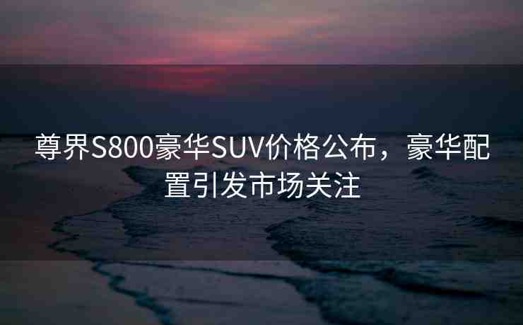 尊界S800豪華SUV價(jià)格公布，豪華配置引發(fā)市場(chǎng)關(guān)注