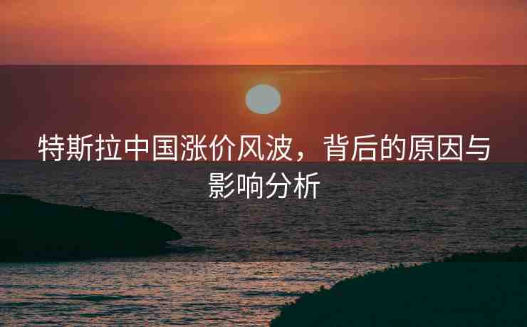 特斯拉中國漲價風(fēng)波，背后的原因與影響分析