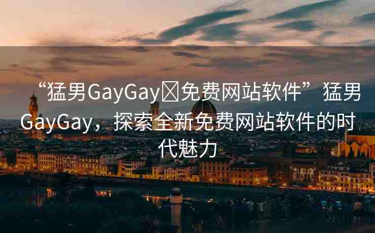 “猛男GayGay?免費(fèi)網(wǎng)站軟件”猛男GayGay，探索全新免費(fèi)網(wǎng)站軟件的時(shí)代魅力