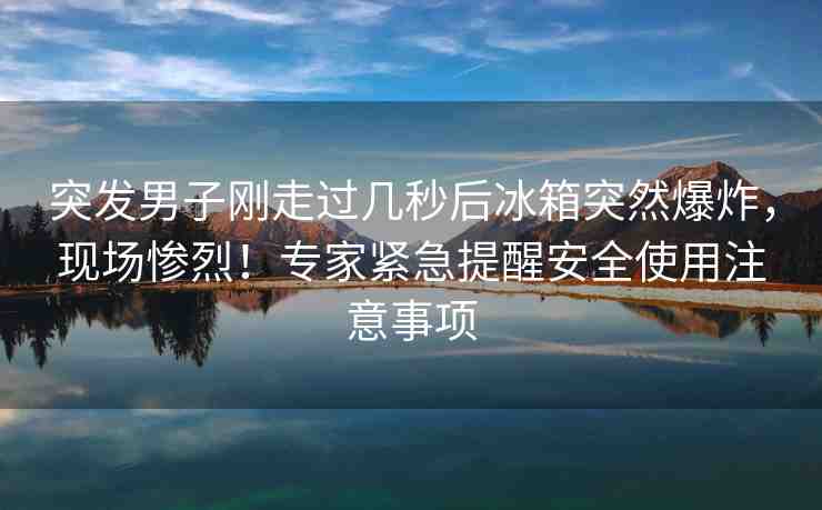 突發(fā)男子剛走過(guò)幾秒后冰箱突然爆炸，現(xiàn)場(chǎng)慘烈！專家緊急提醒安全使用注意事項(xiàng)