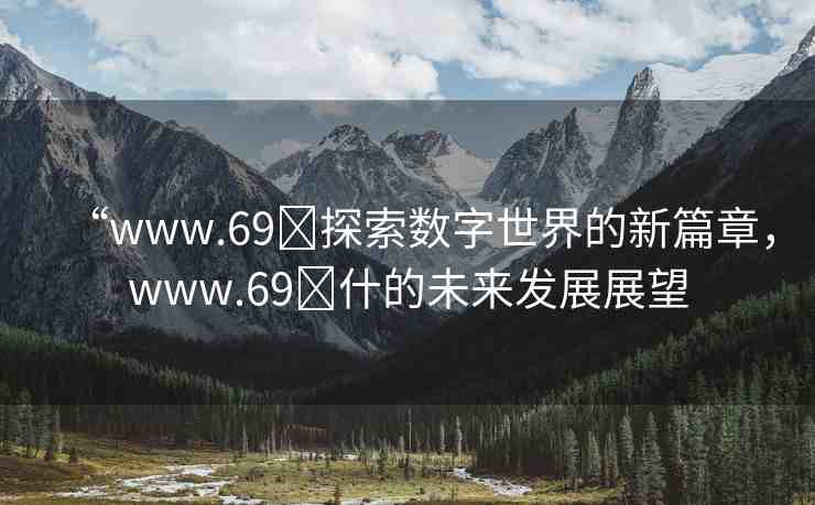 “www.69?探索數(shù)字世界的新篇章，www.69?什的未來發(fā)展展望