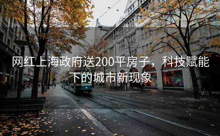 網(wǎng)紅上海政府送200平房子，科技賦能下的城市新現(xiàn)象