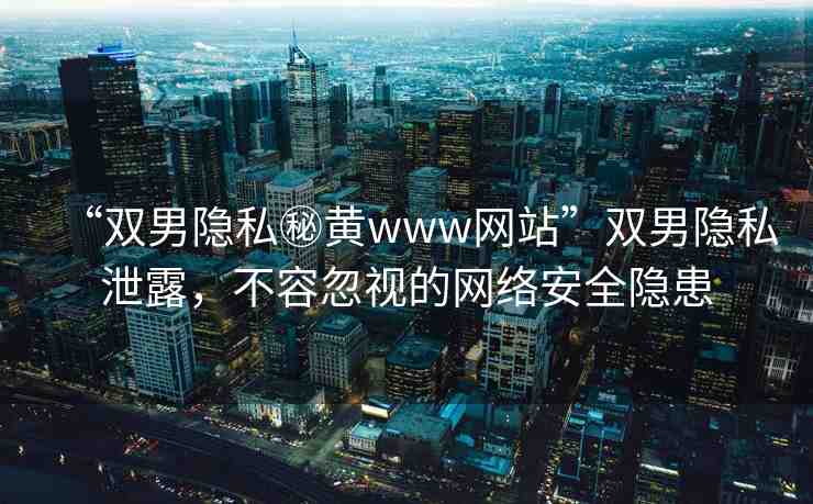“雙男隱私秘黃www網(wǎng)站”雙男隱私泄露，不容忽視的網(wǎng)絡安全隱患