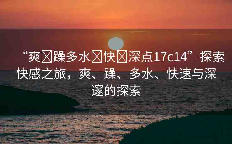 “爽?躁多水?快?深點(diǎn)17c14”探索快感之旅，爽、躁、多水、快速與深邃的探索