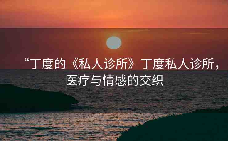 “丁度的《私人診所》丁度私人診所，醫(yī)療與情感的交織