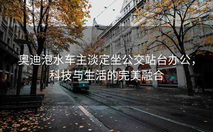 奧迪泡水車主淡定坐公交站臺辦公，科技與生活的完美融合